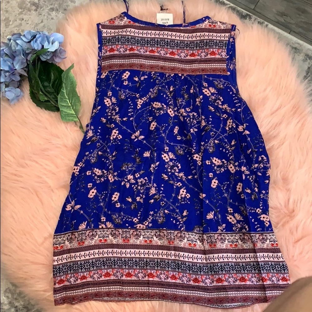 NEW! Knox Rose Blue & Pink Sleeveless Top Medium FIRM! - Picture 2 of 4